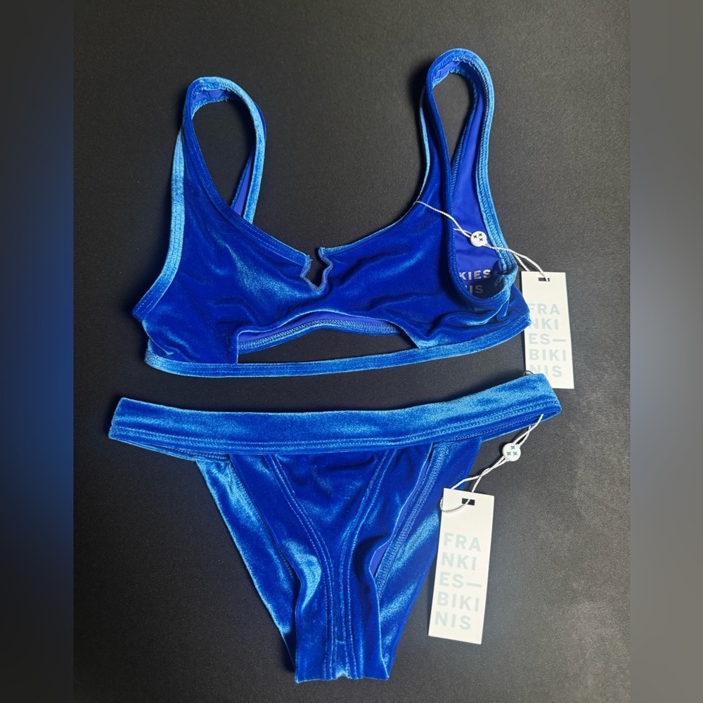 Frankie's Bikinis Cobalt Velvet Two-Piece Swim Set